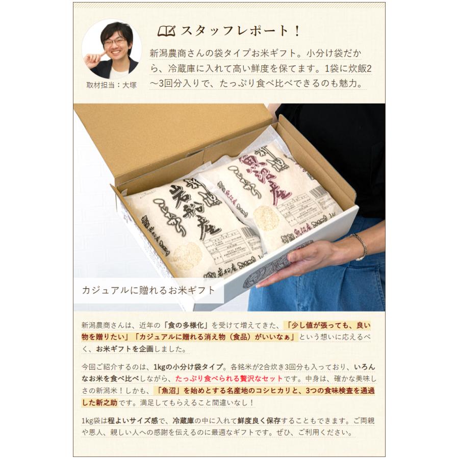 新潟県産米ギフト（小分け袋タイプ）1kg×4袋入 新潟農商 のし無料 送料無料