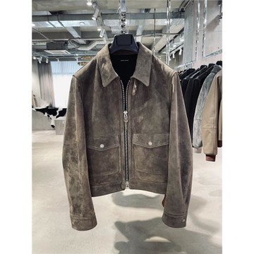 LA CALIFFA“SUPER HIGH END小眾 斑鳩咖”翻毛小羊皮 A2飛行夾克