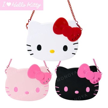 小禮堂 Sanrio 三麗鷗 Hello Kitty 造型摺疊鏡附練 (I Love Hello Kitty)