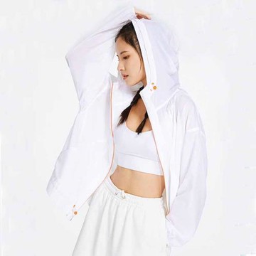 李寧風衣22夏季健身系列女子運動外套連帽寬松運動服AFDS378