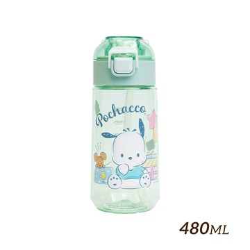 【HOUSUXI】三麗鷗帕恰狗-Tritan彈蓋吸管水瓶480ml(A3)＜售價已折＞