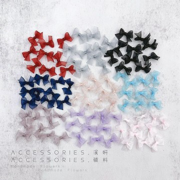 材料組合絲帶百搭小蝴蝶結頭飾花色立體蝴蝶結飾品糖果色小飾品女