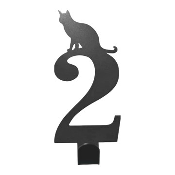 OPUS 東齊金工 無痕壁飾掛鉤 當貓咪遇上數字2  經典黑  1個