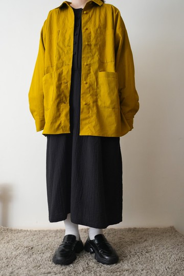 薑黃棉麻限量長袖襯衫