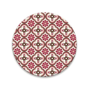 老屋顏 – 海棠壓花玻璃吸水杯墊 – 紅