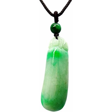 冰透拌正陽綠福瓜 天然A貨翡翠玉石吊墜子項鍊AA34