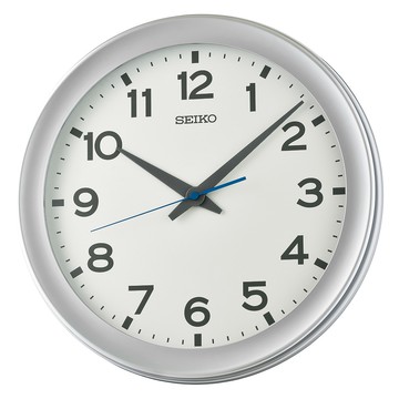 SEIKO 精工 工業風 滑動式秒針靜音掛鐘 時鐘-銀框 畢業禮物 送禮(QXA835S)