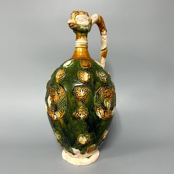 唐三彩貼花鳳首瓶