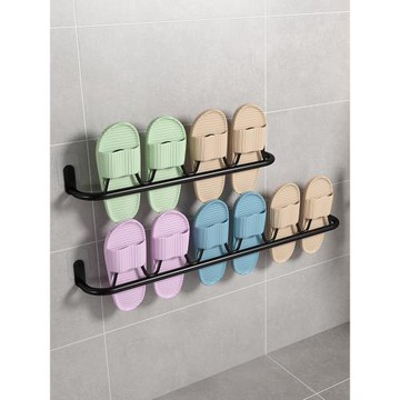 不銹鋼衛生間拖鞋架瀝水免打孔門后鞋架浴室壁掛晾鞋子置物架簡易