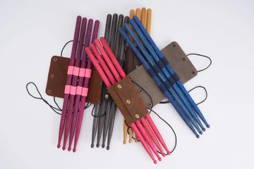 便攜式瘋馬真皮鼓棒包 可掛鼓 5色可選 鼓棒包包