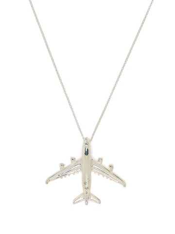 Natia X Lako - Airplane pendant necklace - women - Brass - One Size - Silver