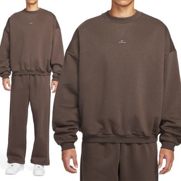 Nike As M Nk Tf Si Brsh Crew 長袖 男款 棕色 寬鬆 磨毛 大學T IM5902-237