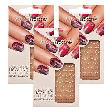 GLOSSYBLOSSOM 3D眩眼美甲貼套裝 閃亮貼花裝飾  菱形  1組