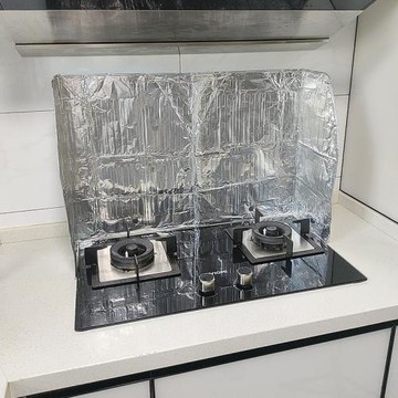 大號灶臺擋油板防油濺家用廚房金屬鋁防火耐高溫隔熱炒菜防油擋板
