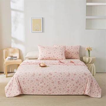 情定巴黎-韓系雲朵針織棉雙人四件式涼被床包組1+1 超值組