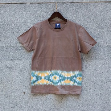 花磚 手染純棉短袖T恤/日式配色/職人染製 中性款/女款