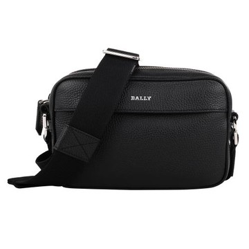 BALLY  烙印銀字荔枝紋皮革腰包(黑)