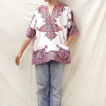 BajuTua /古著/ 70's 巴基斯坦製 蓋印圖騰 Dashiki (特價品)