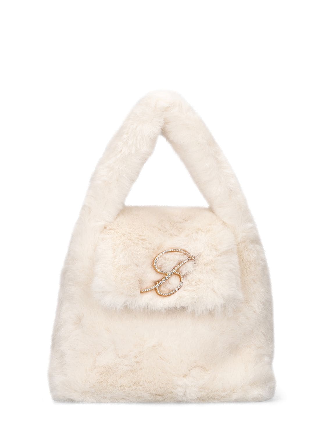 Faux Fur Top Handle Bag