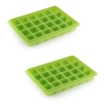 QUEEN SENSE 24格矽膠製冰盒 食品接觸使用 可重複使用  18.5 x 13 x 3cm  綠色  2個