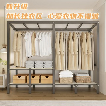 免運 開立發票  簡易布衣柜家用臥室衣櫥新款2024出租房用免安裝柜子結實耐用