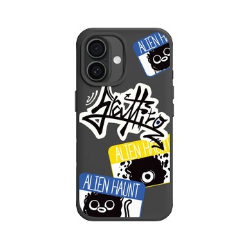 iPhone 16 SolidX 黑 - Graffiti / 街頭塗鴉 - 外星人出沒