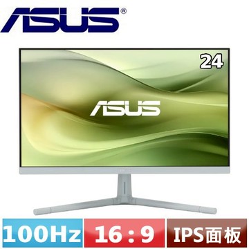 ASUS華碩 24型 VU249CFE-G Type-C 護眼電競顯示器 灰綠色