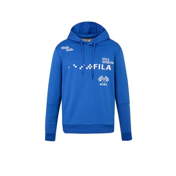 FILA 男長袖機能保暖連帽T恤-寶藍 1TEZ-5730-AB