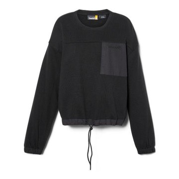 Timberland 女款黑色刺繡LOGO短版長袖T恤A6AA5001