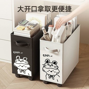 🛒臺灣24h🌳桌下小推車置物架工位桌面神器放包筐牛津布好物帶輪書包收納箱