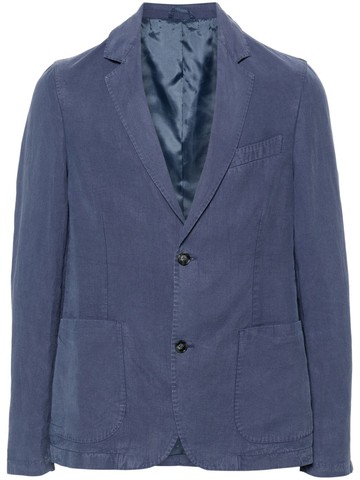 Officine Generale - Nehemiah single-breasted blazer - men - Lyocell/Cotton/Polyester/Linen/Flax - 50 - Blue