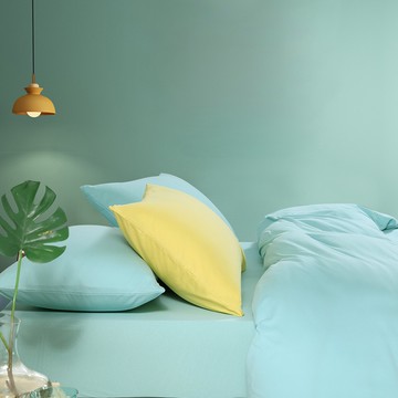 水星家紡全棉針織棉四件套床笠款床單純棉被套純色套件床上用品