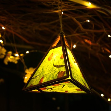 中秋節燈籠diy兒童手工制作diy材料包花燈古風手提宮燈三角花草燈