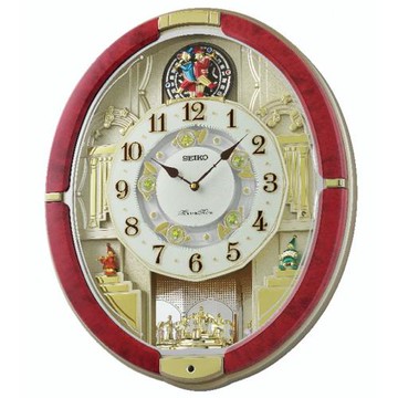 SEIKO精工時尚創意大氣臥室客廳音樂魔幻掛鐘QXM612R