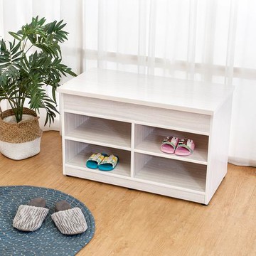 Boden-防潮防蛀 防水塑鋼2.8尺開放式座鞋櫃/穿鞋椅(雪松)