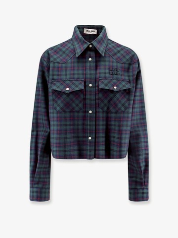 Tartan virgin wool shirt - MIU MIU - gender_Woman