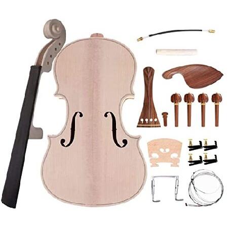 TUOREN Violin DIY Kit Build Your Own Violin Fiddle Kit Full Size Violin Basswood with Complete Parts ＆ Accessories Gift for Kids Students Beginne