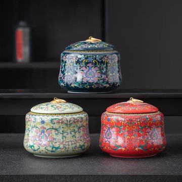 陶瓷茶葉罐防潮密封茶罐半斤紅茶綠茶鐵觀音通用儲存罐普洱茶盒