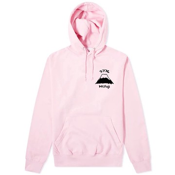 左胸 Mt Fuji 3776 刷毛帽T 中性版 淺粉色   富士山 日本 東京