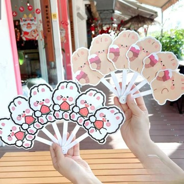 台灣現貨📣卡通六折扇 折疊扇 可愛異形手搖扇 夏季 兒童 學生 高顏值折疊扇 隨身扇 便攜 閨蜜禮物 宣傳扇子 小禮品