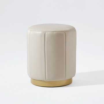 hoi! 林氏木業北歐簡約仿皮化妝凳 JF2H-米白色