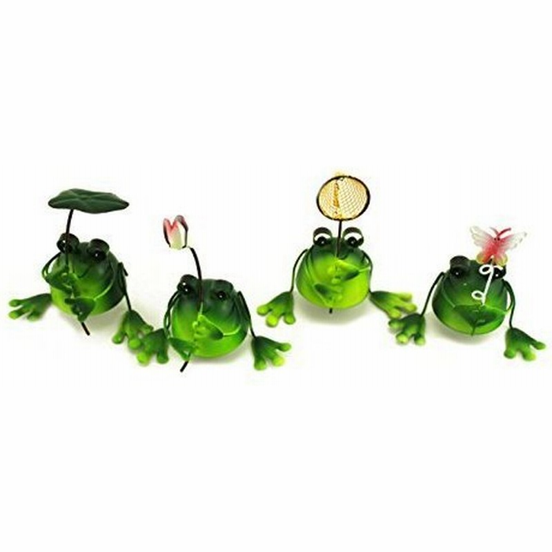 Naissant 幸運をよぶ 4匹の かわいい 小さな カエル 置物 プチ プレゼント インテリア に最適 ブリキ の 蛙 オブジ 通販 Lineポイント最大0 5 Get Lineショッピング