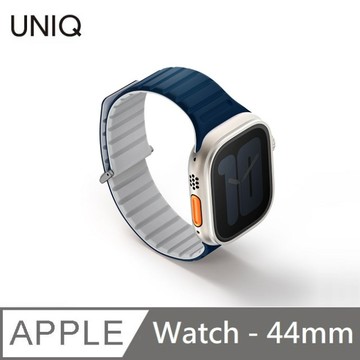 UNIQ Revix EVO 雙色矽膠磁吸錶帶 適用 Apple Watch 44mm - 藍灰白
