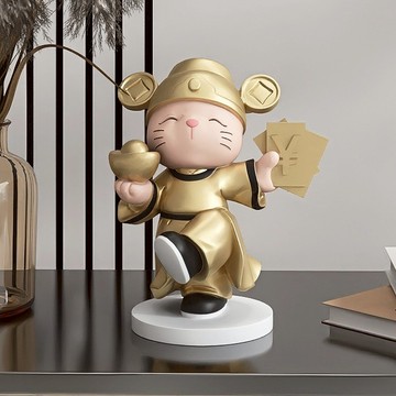 🔜 快速出貨 🔜『LINE禮物獨家』【招財貓的家】11寸抬腳拿元寶潮流招財貓 生日禮物 開業禮物 開運 招財 喬遷禮物 交換禮物＃CAT05501