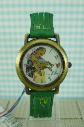 【震撼精品百貨】Disney 迪士尼 Pocahontas_風中奇緣~手錶-圓形錶面-綠色錶帶【共1款】
