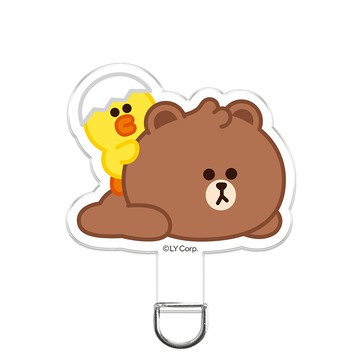 【正版授權】LINE FRIENDS MINI-熊大趴趴手機掛片/夾片
