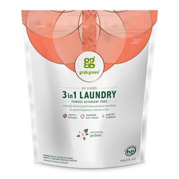 GrabGreen 3-in-1 Laundry Detergent Pods Gardenia 60 Pods
