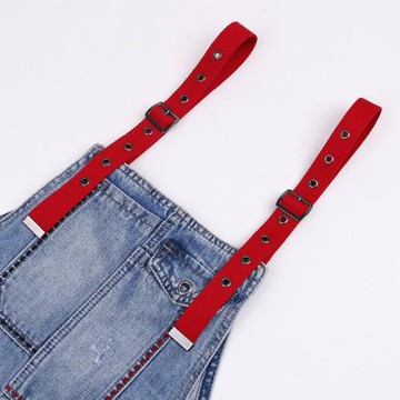 牛仔背帶褲上的帶子 一對通用百搭帆布肩帶2.5厘米寬背帶裙的背帶