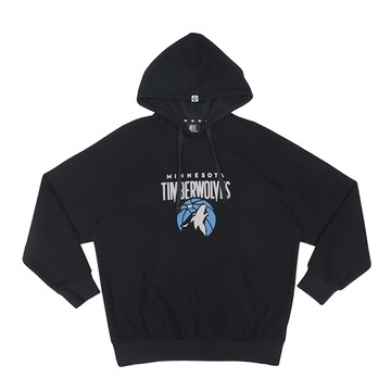 NBA 長袖帽T 休閒上衣 黑色 灰狼印花 中性款 35551058 20 noB53