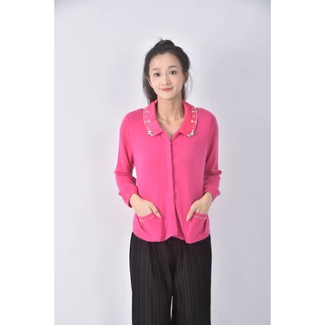 (M) keraia羊毛珠珠粉色外套二手衣